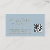 Minimalist Blue Wedding Scan Code Business Card 名刺 (裏面)