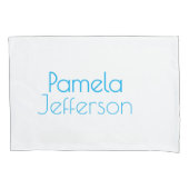 Minimalist Blue & White Professional Modern Name 枕カバー (正面)