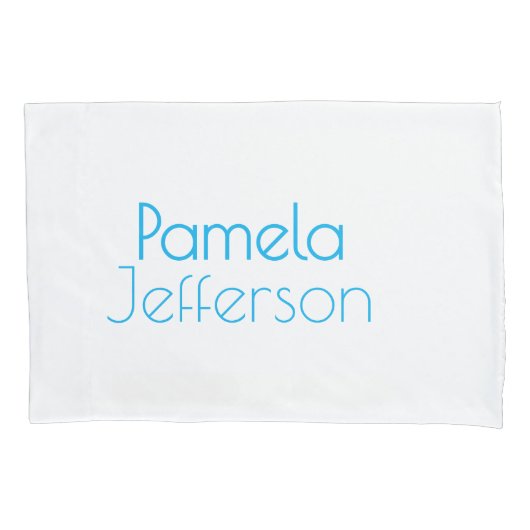 Minimalist Blue & White Professional Modern Name 枕カバー (正面)