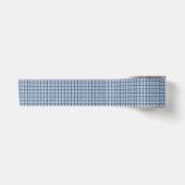 Minimalist Blue Windowpane Plaid Satin Ribbon, Mod サテンリボン (正面)