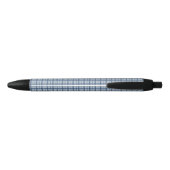 Minimalist Blue Windowpane Plaid Satin Ribbon, Mod 黒ボールペン (裏面)