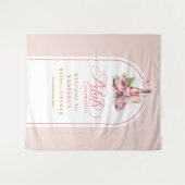 Minimalist blush and gold shower name tapestry タペストリー (正面(横))