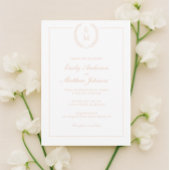 Minimalist Blush Laurel Wedding Invitation 招待状