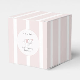 Minimalist Blush Pink Baby Elephant Baby Shower フェイバーボックス