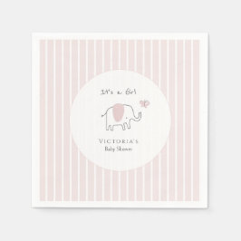 Minimalist Blush Pink Elephant Baby Shower スタンダードカクテルナプキン
