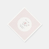 Minimalist Blush Pink Elephant Baby Shower スタンダードカクテルナプキン (角)