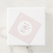 Minimalist Blush Pink Elephant Baby Shower フェイバータグ (インサイチュ)