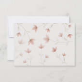 Minimalist Blush Pink Floral Elegant Garden Weddin 出欠カード (裏面)