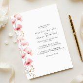 Minimalist Blush Pink Floral Spring Wedding 招待状