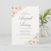 Minimalist Blush Pink Floral Wedding Invitation 招待状 (スタンド正面)