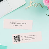 Minimalist Blush Pink QR code スキニー名刺