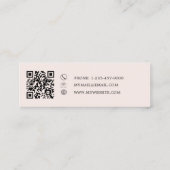 Minimalist Blush Pink QR code スキニー名刺 (裏面)