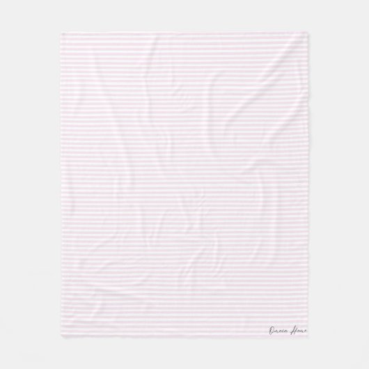 Minimalist Blush Pink Stripes Cozy Throw Blanket フリースブランケット (正面)