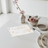 Minimalist Blush Pink Wildflower Wedding 出欠カード