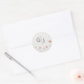 Minimalist Blush Pink Wildflower Wedding Envelope  ラウンドシール (封筒)