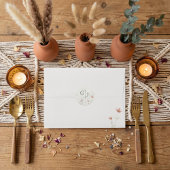 Minimalist Blush Pink Wildflower Wedding Envelope  ラウンドシール