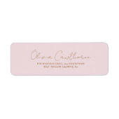 Minimalist Blush Rose & Gold Birthday ラベル (正面)