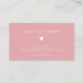 Minimalist Blush Rose White Heart Barber Name 名刺 (裏面)