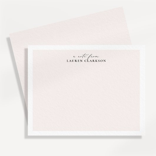 Minimalist Blush Script Note Card ノートカード