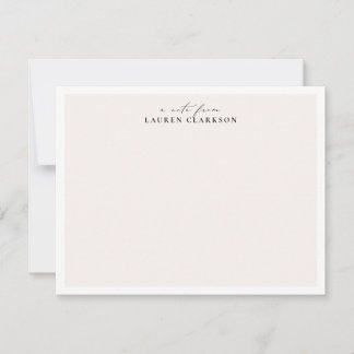 Minimalist Blush Script Note Card ノートカード