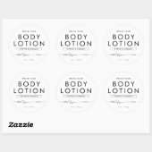 Minimalist Body Lotion Scrub Cosmetic Jar Label ラウンドシール (シート)