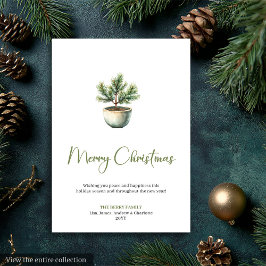 Minimalist Bohemian Botanical Earthy Xmas Card シーズンカード