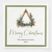 Minimalist Bohemian Botanical Holiday Napkins (正面)