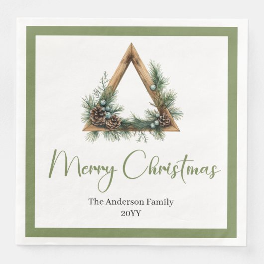 Minimalist Bohemian Botanical Holiday Napkins (正面)