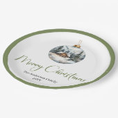 Minimalist Bohemian Christmas Scene Earthy Plates ペーパープレート (アングル)