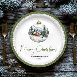 Minimalist Bohemian Christmas Scene Earthy Plates ペーパープレート