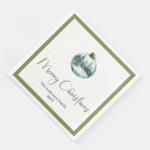Minimalist Bohemian Christmas Scene Holiday Napkin (コーナー)