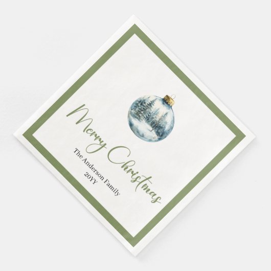 Minimalist Bohemian Christmas Scene Holiday Napkin (コーナー)