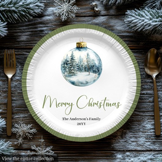 Minimalist Bohemian Christmas Scene Party Plates ペーパープレート
