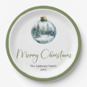 Minimalist Bohemian Christmas Scene Party Plates ペーパープレート (正面)