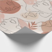 Minimalist Boho Abstract Face Line Art Wrapping Pa ラッピングペーパー (角)