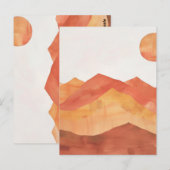Minimalist Boho Abstract Mountain Landscape ポストカード (正面/裏面)