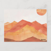 Minimalist Boho Abstract Mountain Landscape ポストカード (裏面)