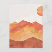 Minimalist Boho Abstract Mountain Landscape ポストカード (正面)