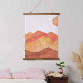 Minimalist Boho Abstract Mountain Landscape 吊り下げ型タペストリー (寝室)