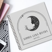 Minimalist Boho Arch Celestial Crescent Moon ノートブック