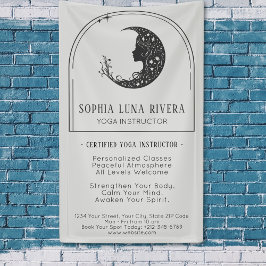 Minimalist Boho Arch Celestial Crescent Moon 横断幕