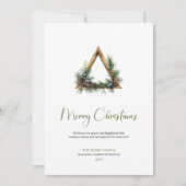 Minimalist Boho Botanical Earthy Xmas Holiday Card シーズンカード (正面)