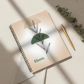 Minimalist Boho Botanical Leaves Personalized  ノートブック