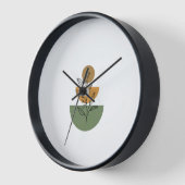 Minimalist Boho Botanical Line Art - Earthy Geomet 壁時計 (傾斜)
