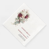 Minimalist Boho Burgundy Gold Rose Paper Napkins (コーナー)