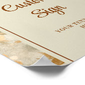 Minimalist Boho Burnt Orange Ivory Sage Floral ポスター (角)