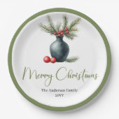 Minimalist Boho Christmas Bouquet in Earthy Plate ペーパープレート (正面)