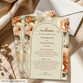 Minimalist Boho Copper Ivory Sage Floral Wedding プログラム
