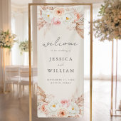 Minimalist Boho Fall Floral Wedding Welcome 横断幕