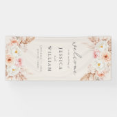 Minimalist Boho Fall Floral Wedding Welcome 横断幕 (横)